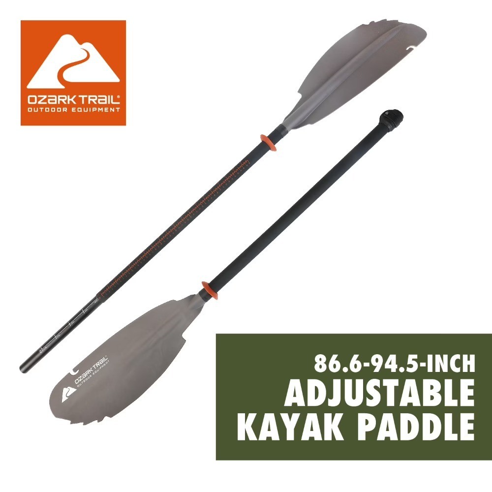 Adult Adjustable Angler Paddle, Gray, 220–240 cm, Aluminum Shaft