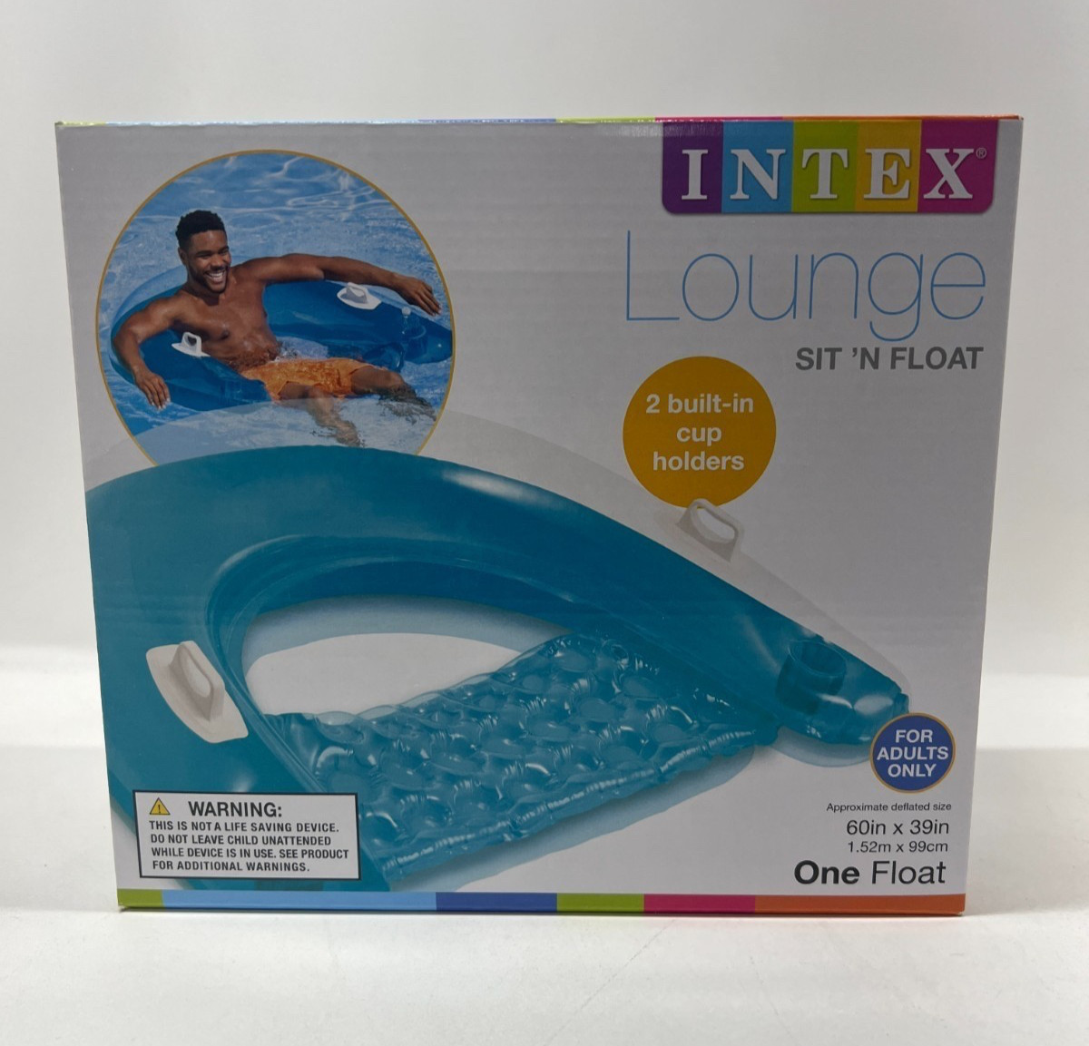 Intex Lounge Sit ‘n Float Pool – Blue color Adults 60″x39″ NEW IN SEALED BOX