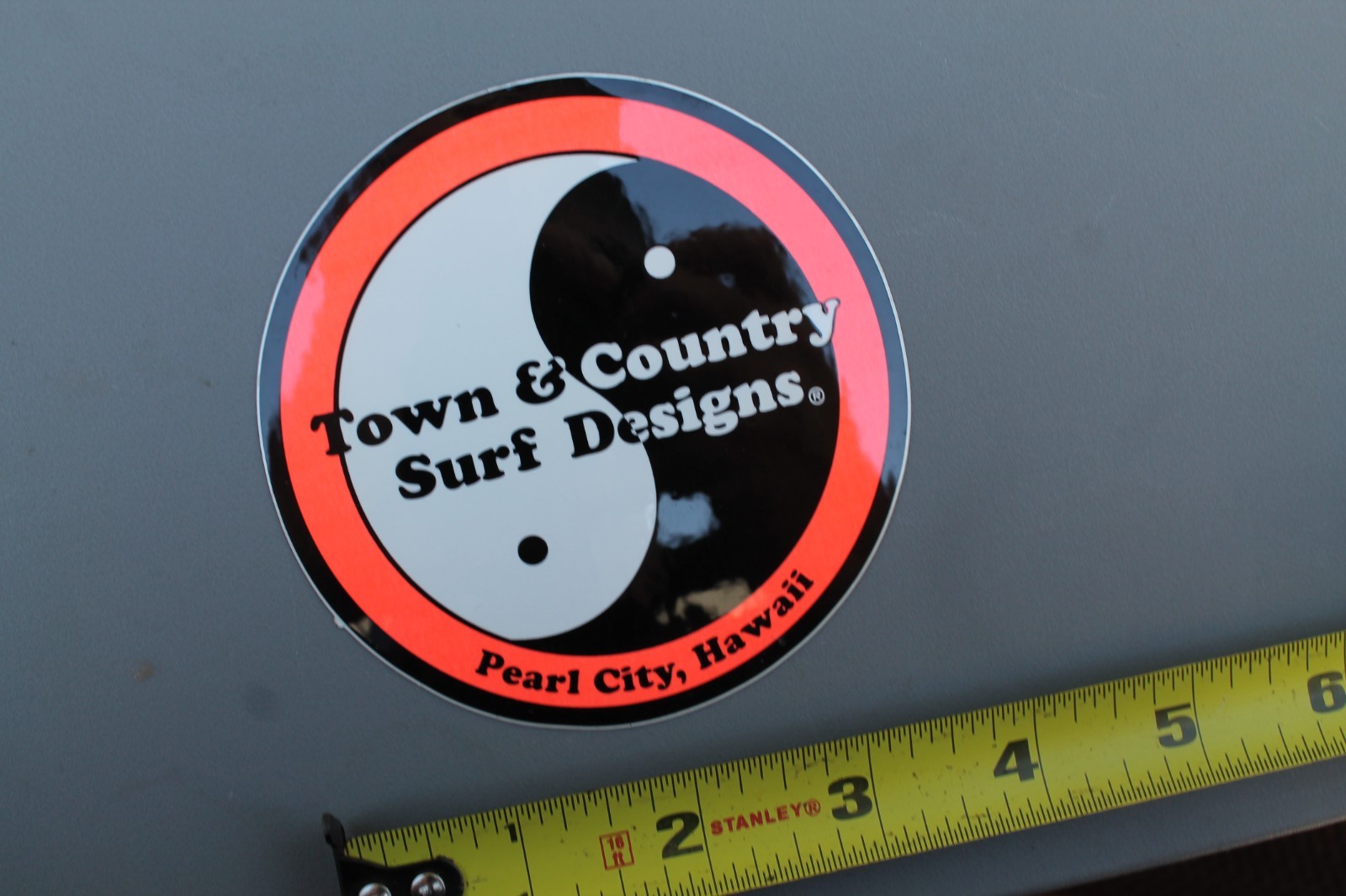 T&C Town Country Surf Designs Hawaii Neon Orange 80s V1A Vintage Surfing STICKER