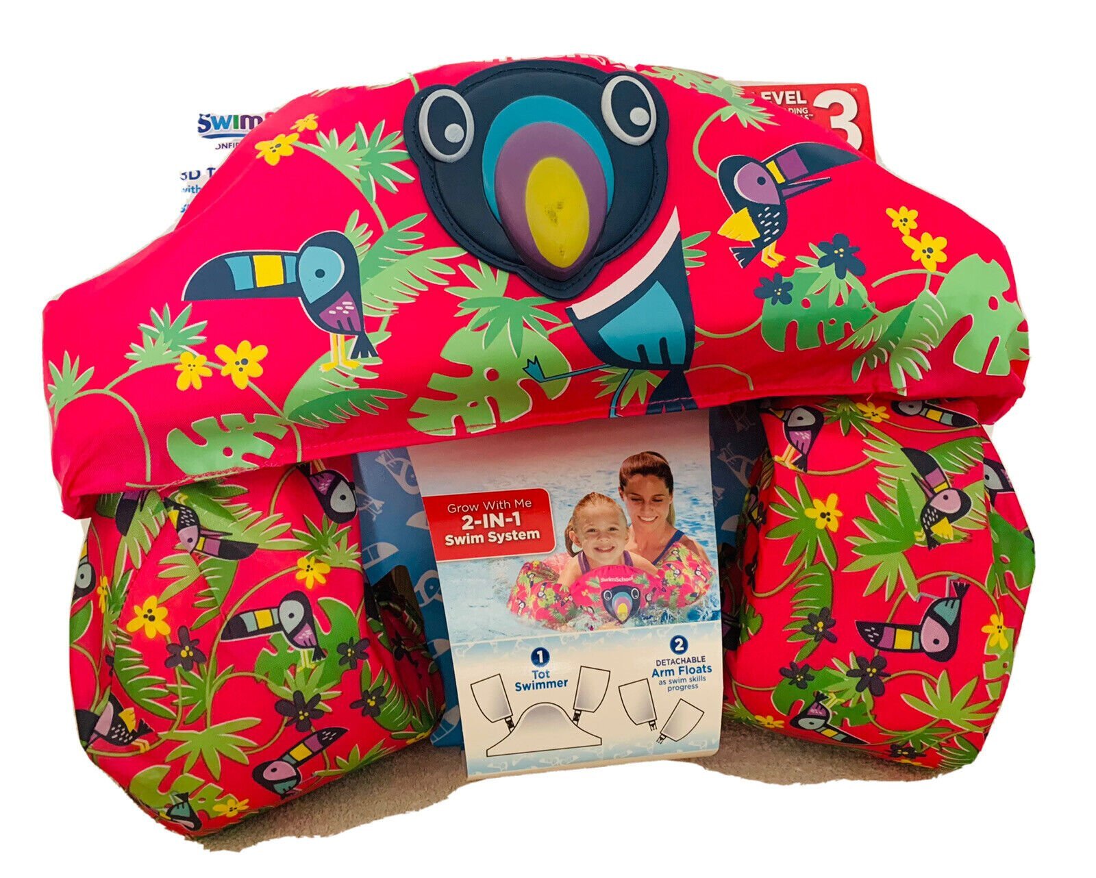 SwimSchool 3D Tot Swimmer Pink – Toucan (4-6 Years) Level 3-NEW!