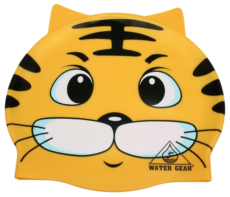 CRITTER Learn to Swim Cap Animals Silicone Kids Swimming Fish Cat Bear 39700 NEW