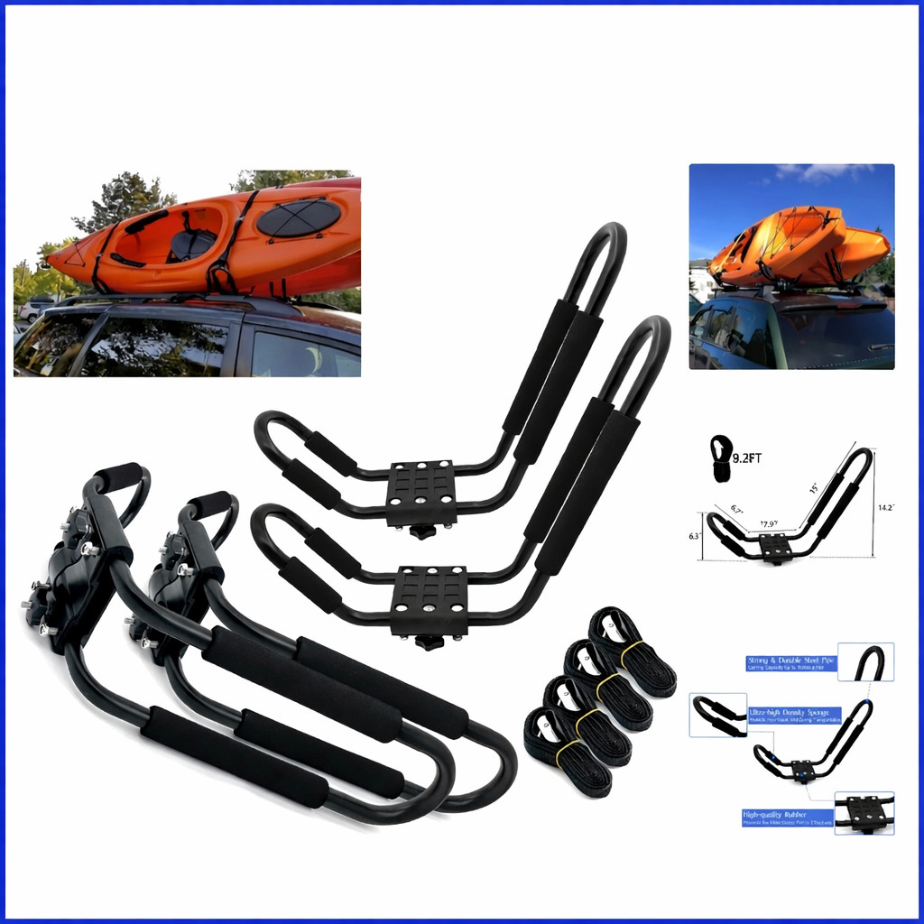2 Pairs Kayak Roof Racks Universal Crossbar Mount Load 150lbs Car