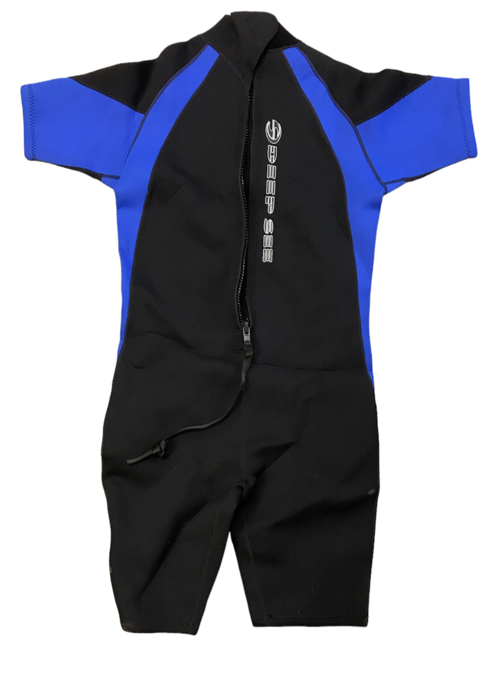 Deep Sea 3mm Short Sleeve Diving Wetsuit Black/Blue 8DS5217 Size – XL