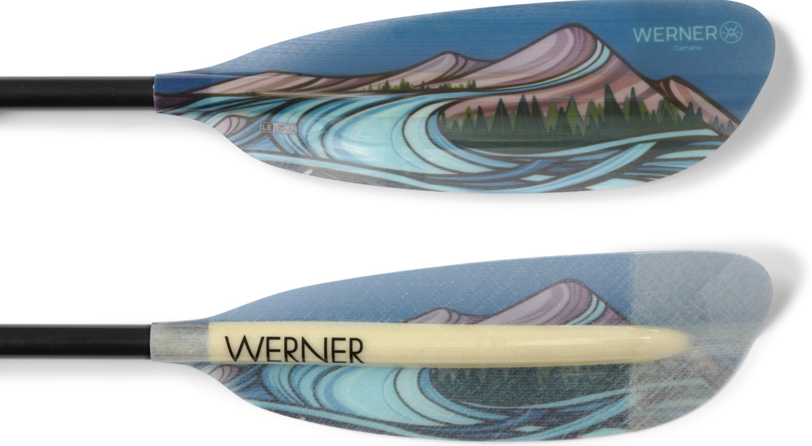 New Werner Camano Straight 2 Piece Paddle Mountain Blue Authentic