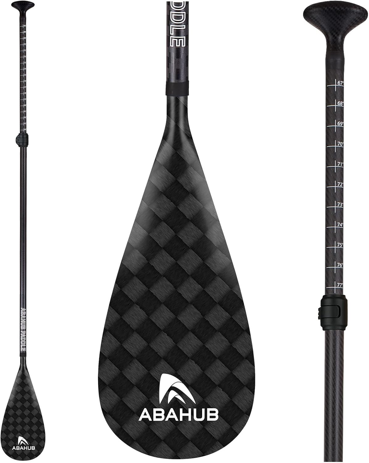 Carbon Fiber SUP Paddles, 1 x 3 Section Adjustable 67″ – 86″ Carbon Fiber Shaft,