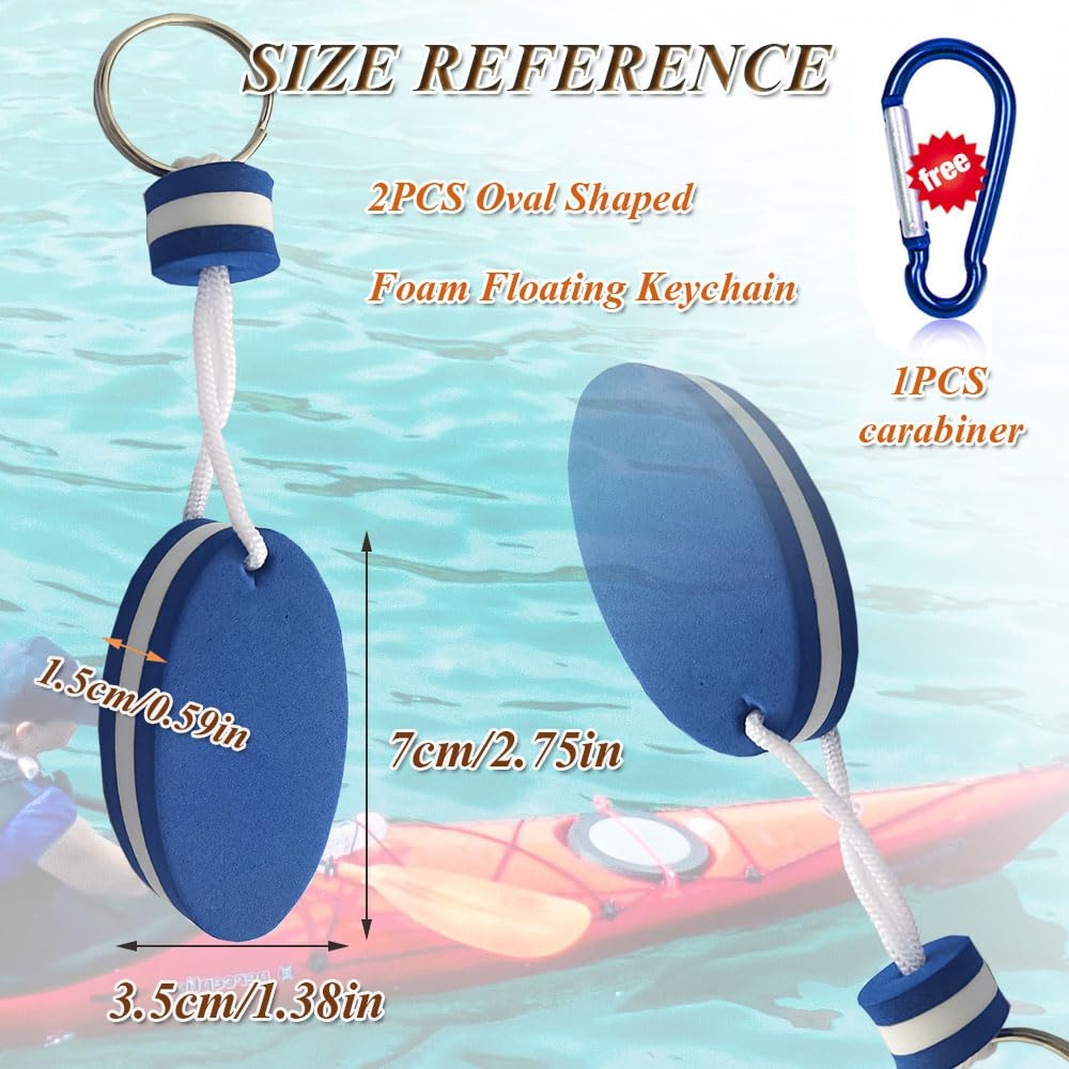 Floating Keychain for Boat Keys Float Buoy Boat Key Rings 2PCS Oval Shaped Fo…