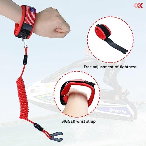 Boat Kill Switch Lanyard Jet Ski Wrist Strap Fit for Yamaha Jet Red