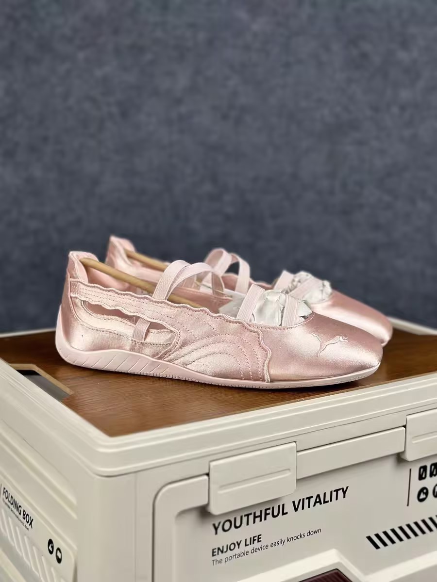 2026 Womens Speed Flat Pink Ballet Venus Mary Jane Pink Satin Ballet Flats