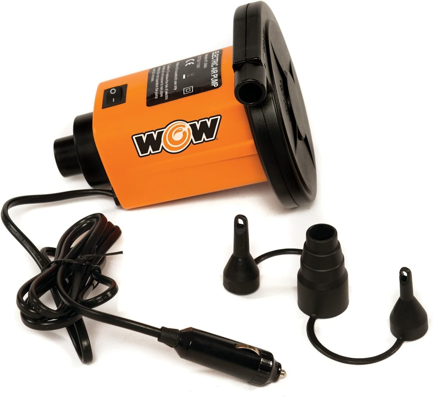 WOW Sports Electric Air Inflator 12V Pump for Towables Rafts Pool Floats 1.0 PSI