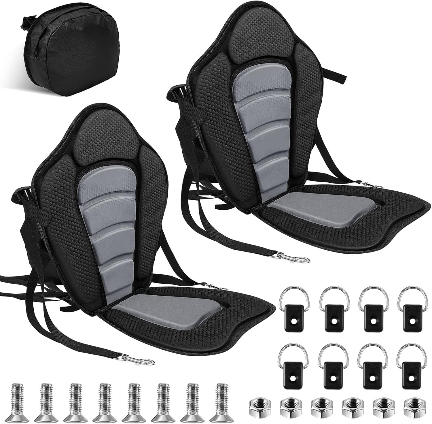 Lewtemi 2 Pack Kayak Seats with Back Support Adjustable Sit on Top Padded Boat S