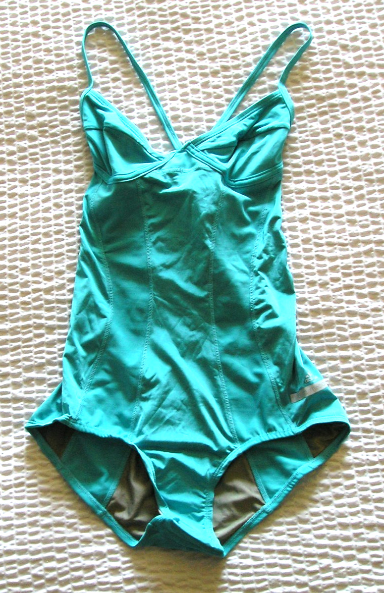 Adidas VINTAGE Stella McCartney Swim Suit 1 Piece Top-Pant Bottom Bikini sz 34″