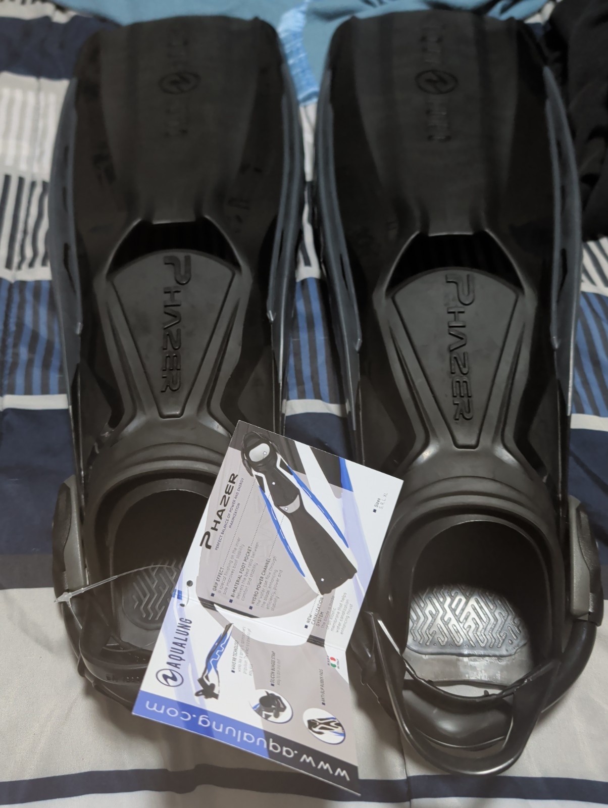 Aqualung Fins Phazer Small Dark Grey And Black