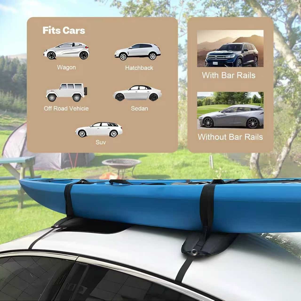 Universal Roof Rack Pad for Kayak Surfboard Canoe – Heavy-Duty, Anti-Slip