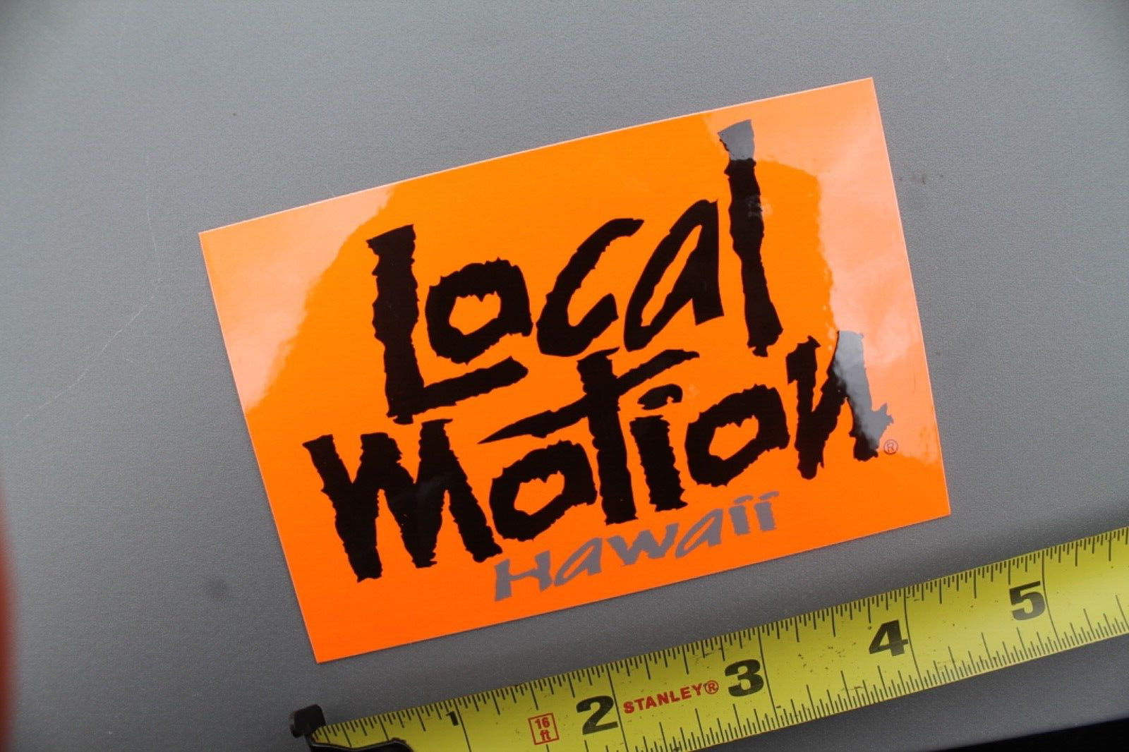 LOCAL MOTION Hawaii Surf Neon Orange Black OG 80’s LM2 Vintage Surfing STICKER
