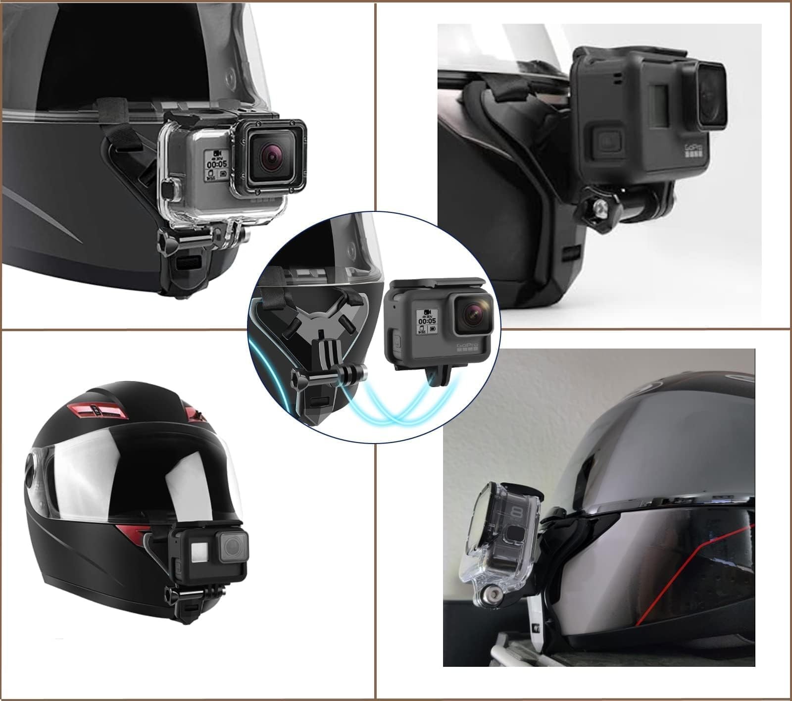 OctinPris Motorcycle Helmet Chin Fits mobile phones under 7 inches, Black