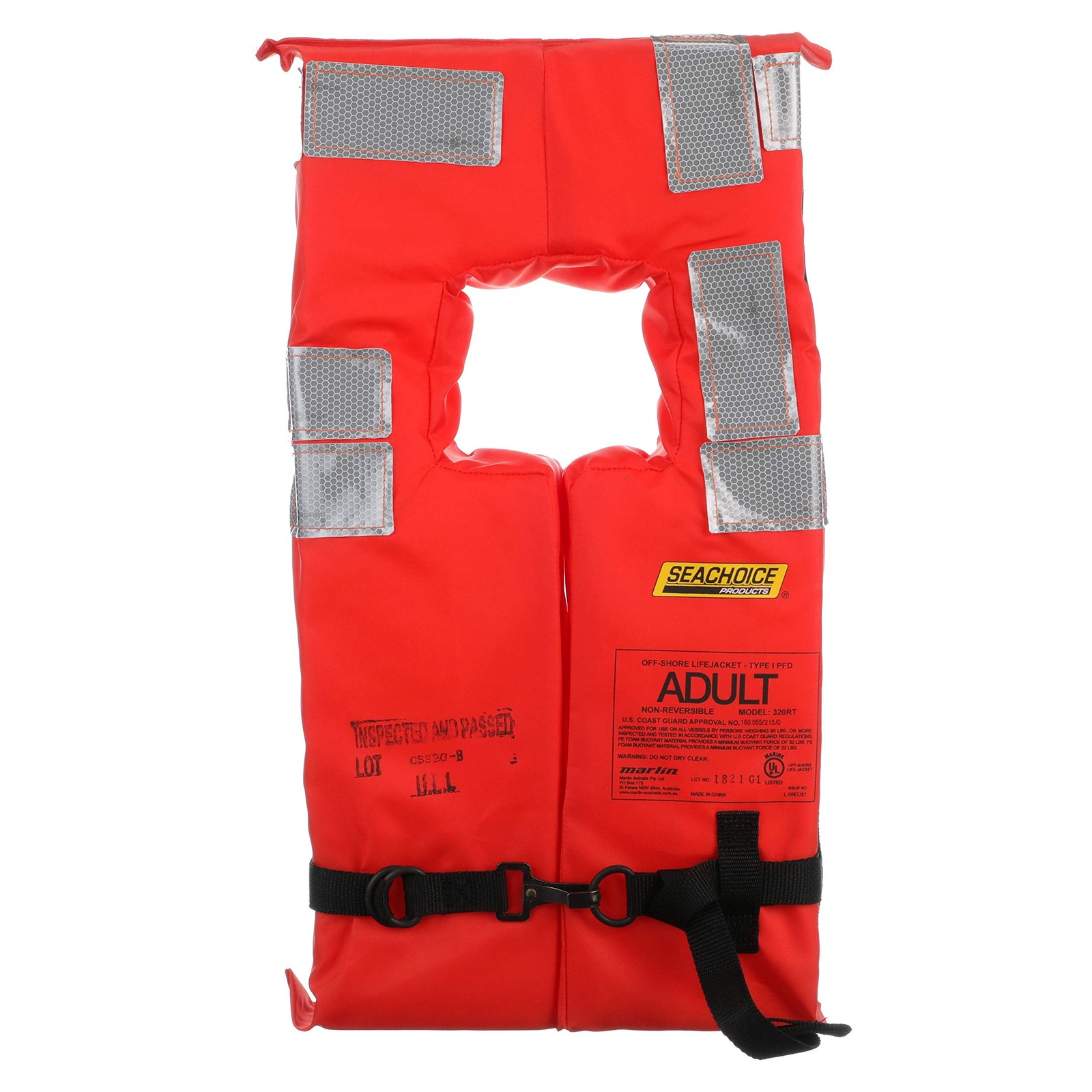 USCG Commercial Orange Life Vest Adult 90lbs Flotation Device High Visibility
