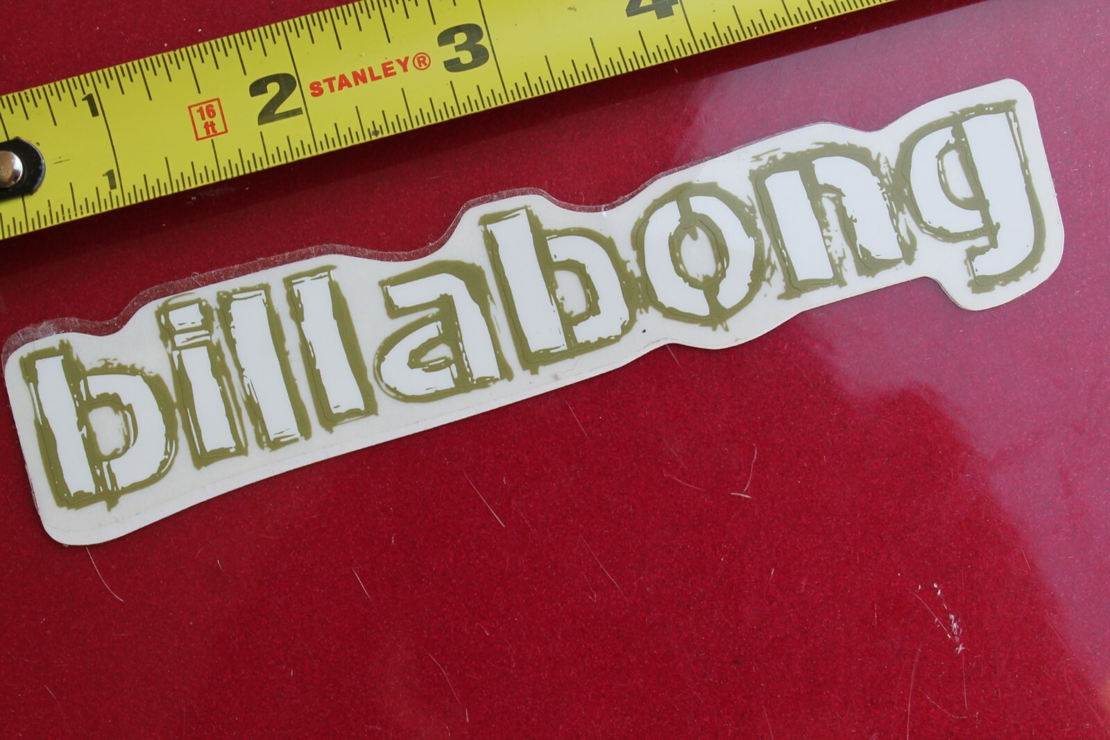 BILLABONG Australia Surfboards Clear Army Green War Vintage Surfing STICKER