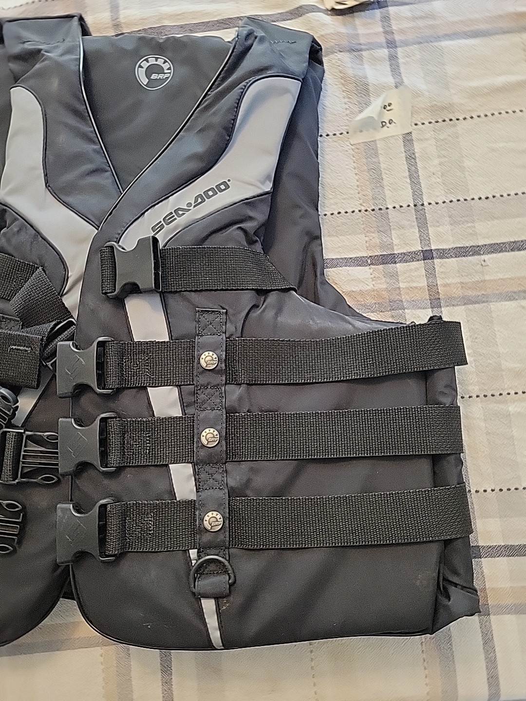 Gray and Black Seadoo Life Jacket Vest Adult XXX Large 1714 Chest Size 53-57