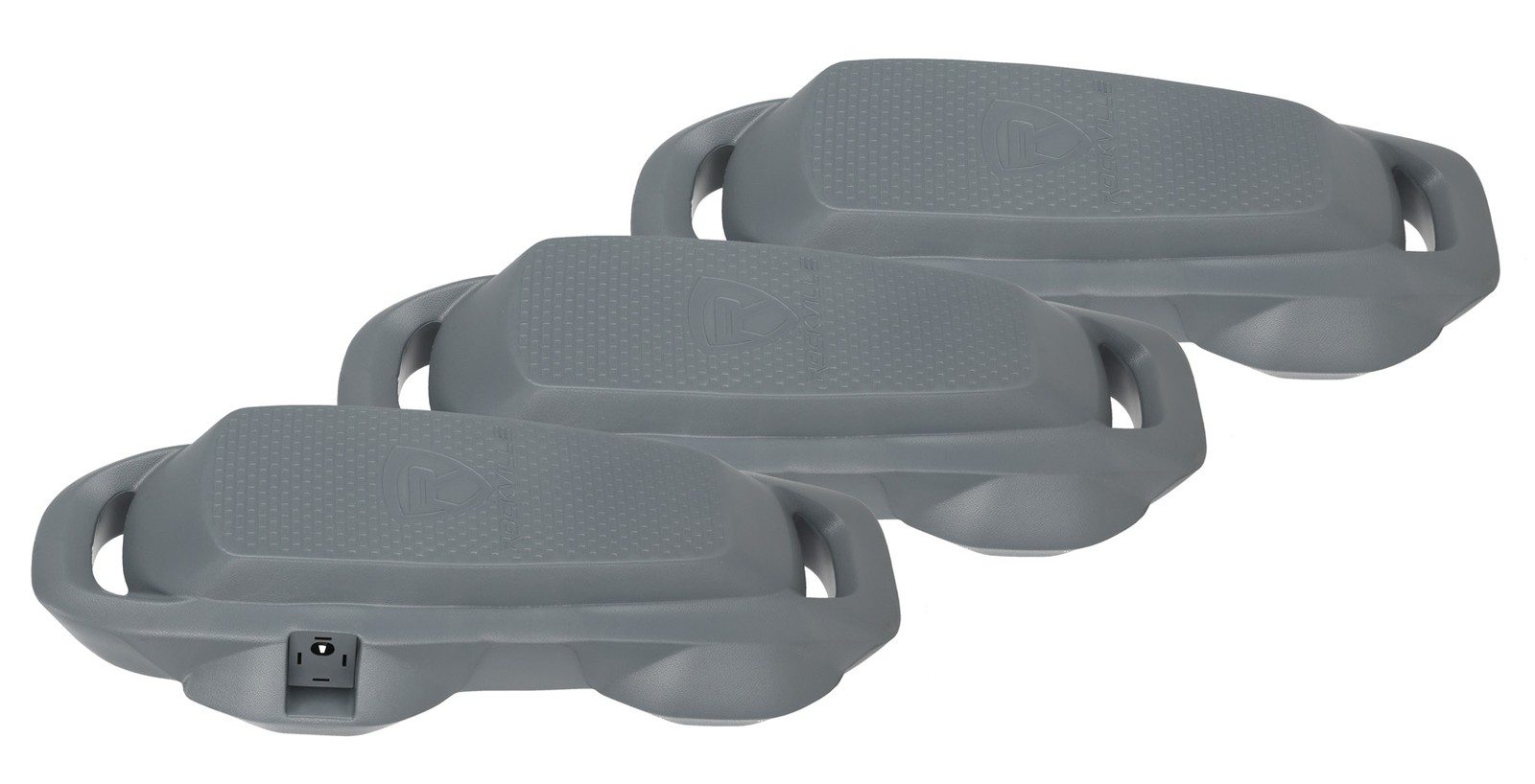 Rockville 3 Pack Titan Foam Fender Gray 22″x9″ Boat Bumper No-Knot/Quick Adjust