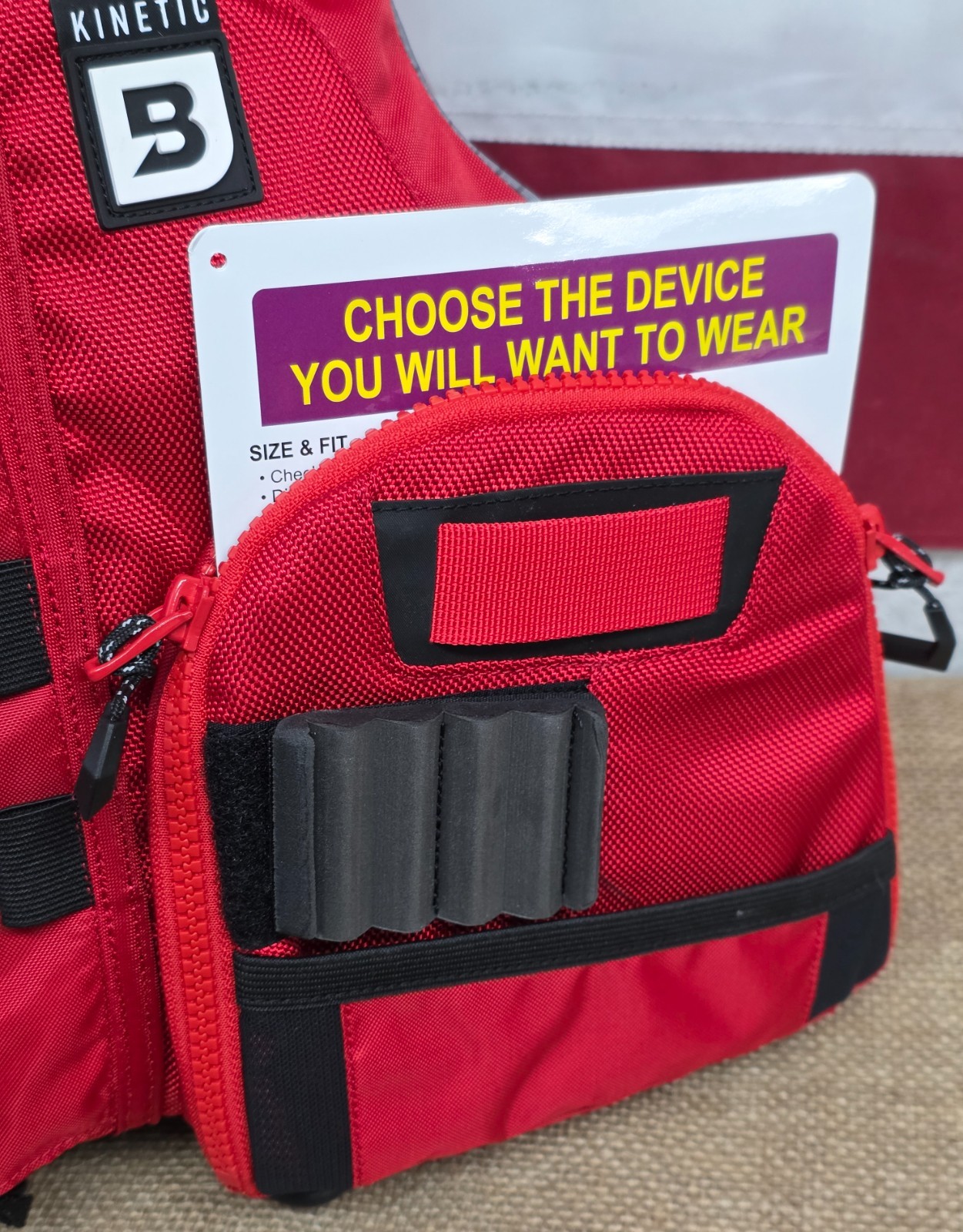 Bluestorm KINETIC Kayak Life Jacket Fishing Angler Vest Type III PFD, Nitro Red