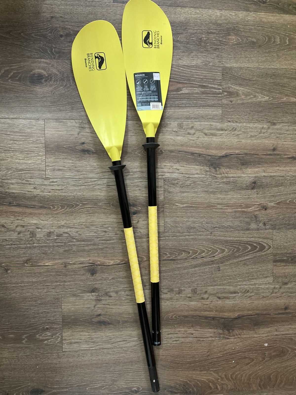 New Bending Branches Bounce Aluminum Kayak Canoe Paddle 2pc Yellow 230cm Hi Vis