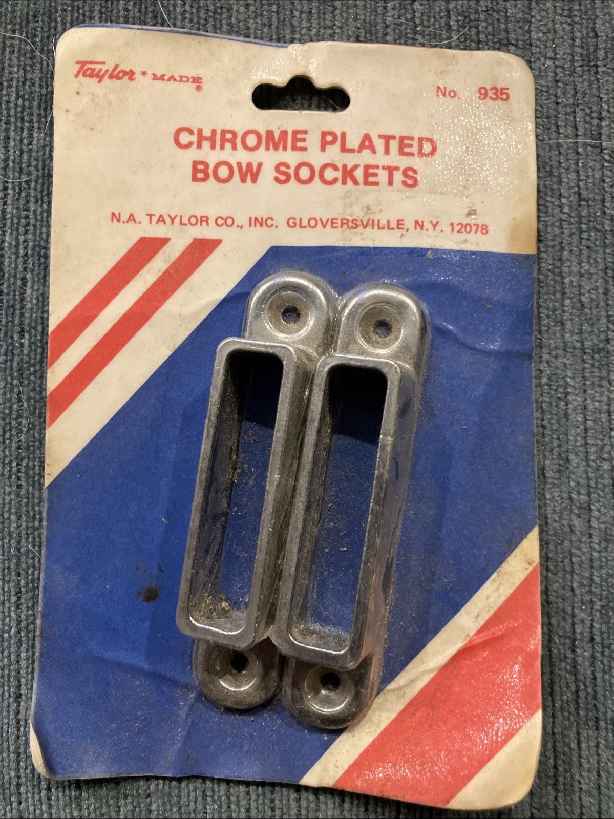 VTG Taylor Made Chrome Plated Bow Sockets No. 935 Original Made in USA