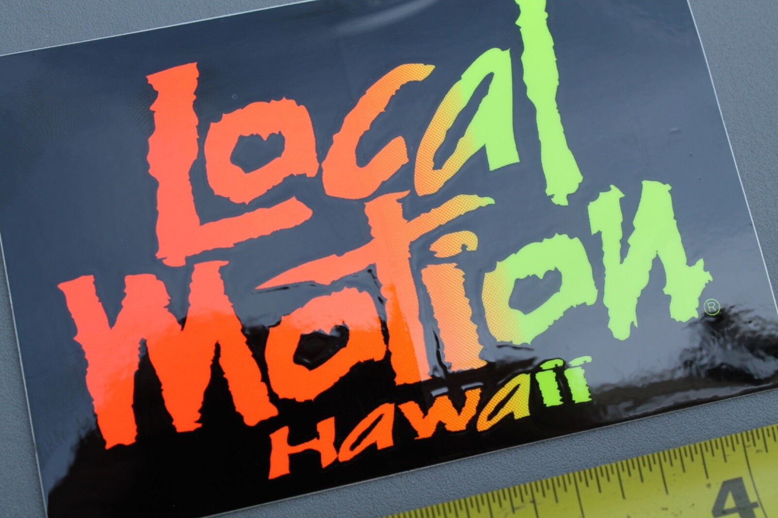 LOCAL MOTION Hawaii Surfboards Neon Orange Fade 80’s LM1 Vintage Surfing STICKER