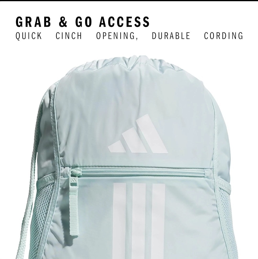 Adidas Alliance Sackpack☆ One Size☆Two Tone White-clear Onix/Linen Green