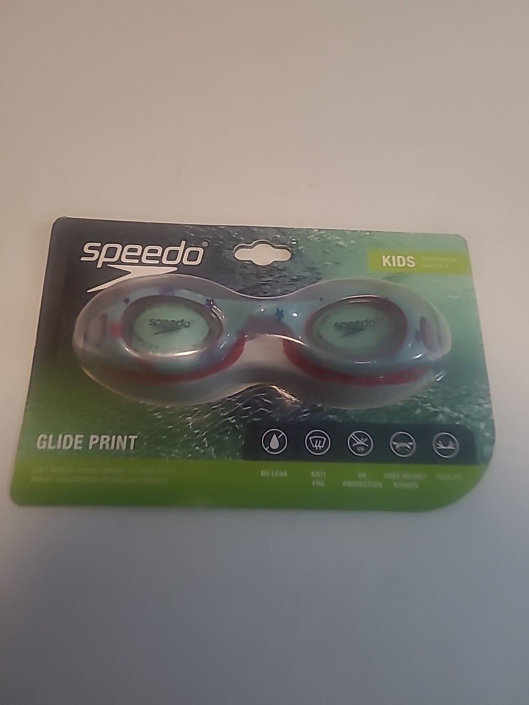 New Speedo kids 3-8 Kids Swim goggles – glide print – Starburst Jade
