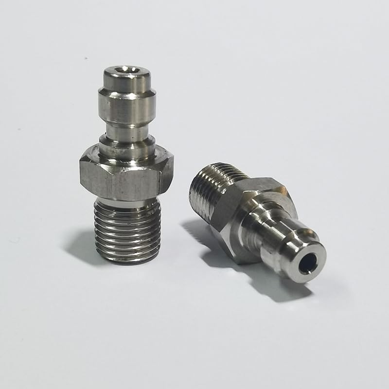 Aopkeo 8mm Fill Nipple Male Quick Disconnect Valve with One Way Foster Stainl…