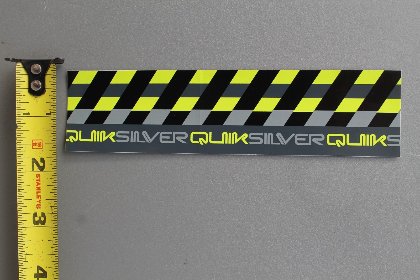 Quiksilver Surfboards Neon Yellow Grey Black Punk OG QS1 Vintage Surfing STICKER