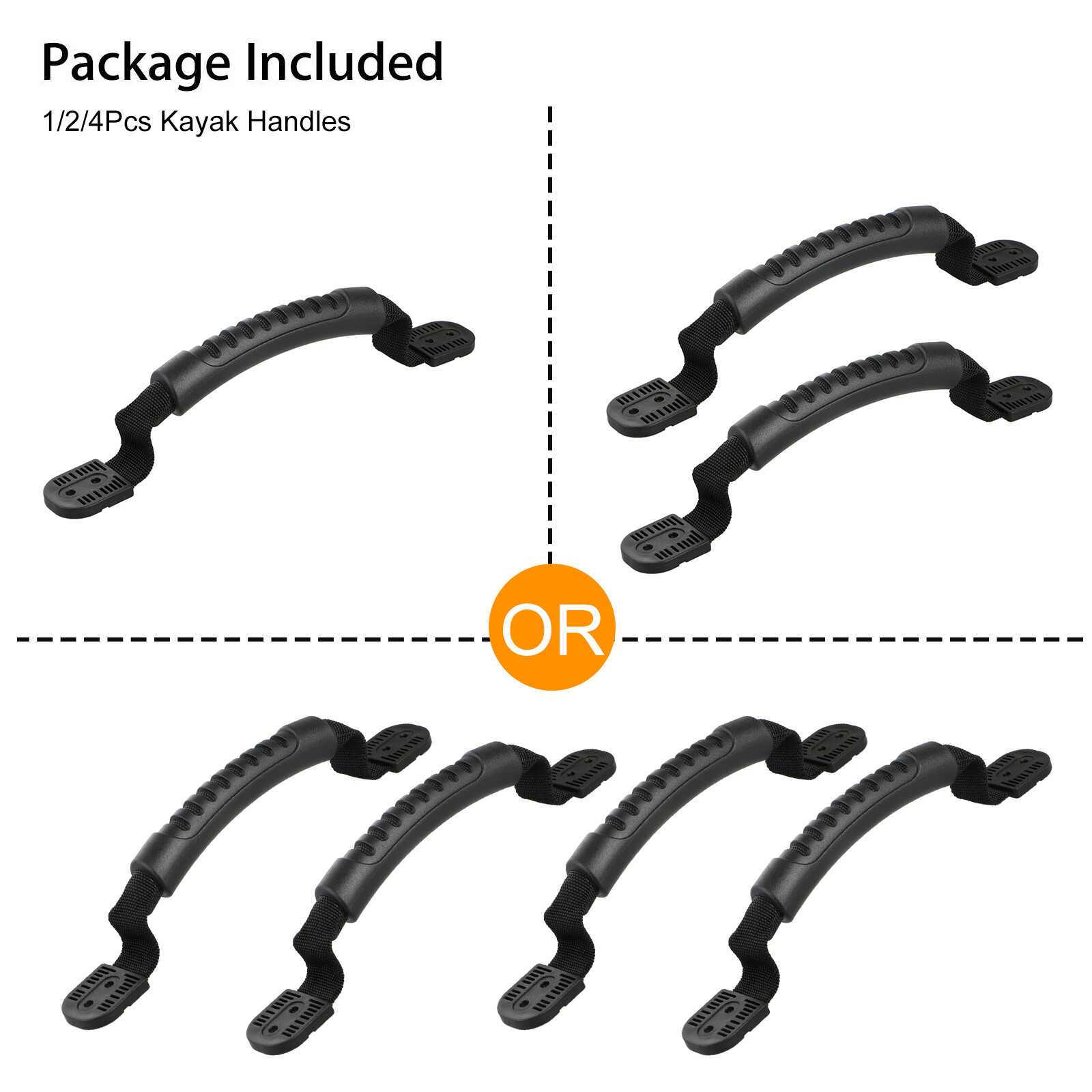4/2/1Pcs Kayak Rubber Handles Canoe Boat Side Mount Carry Handles Outdoor Sport