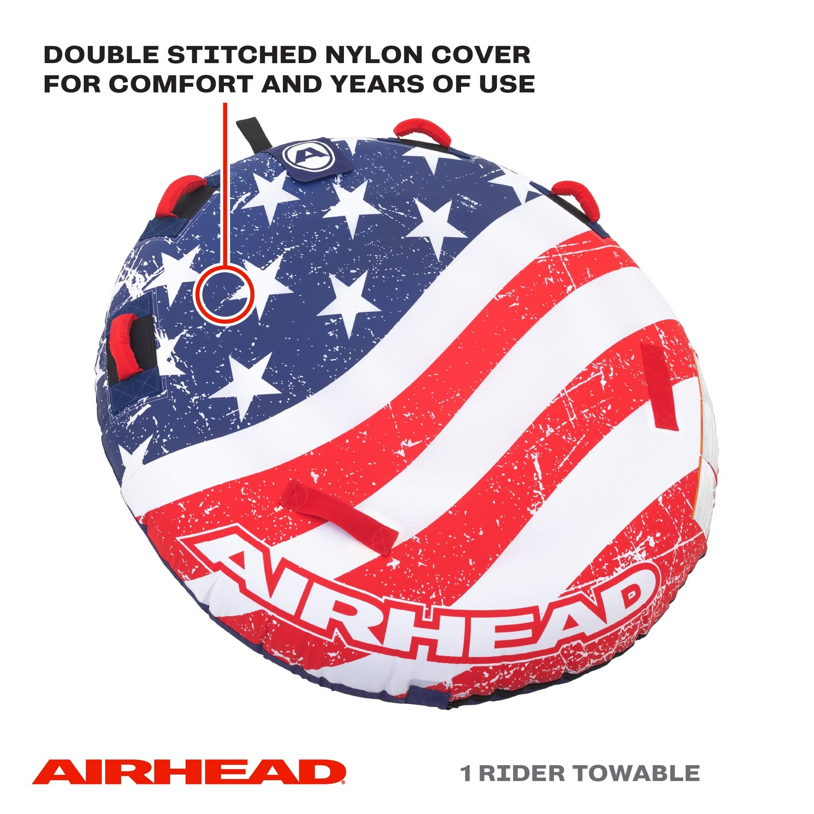 Sportsstuff Airhead Stars And Stripes 1 Towable 1 Rider Tube For Boating And