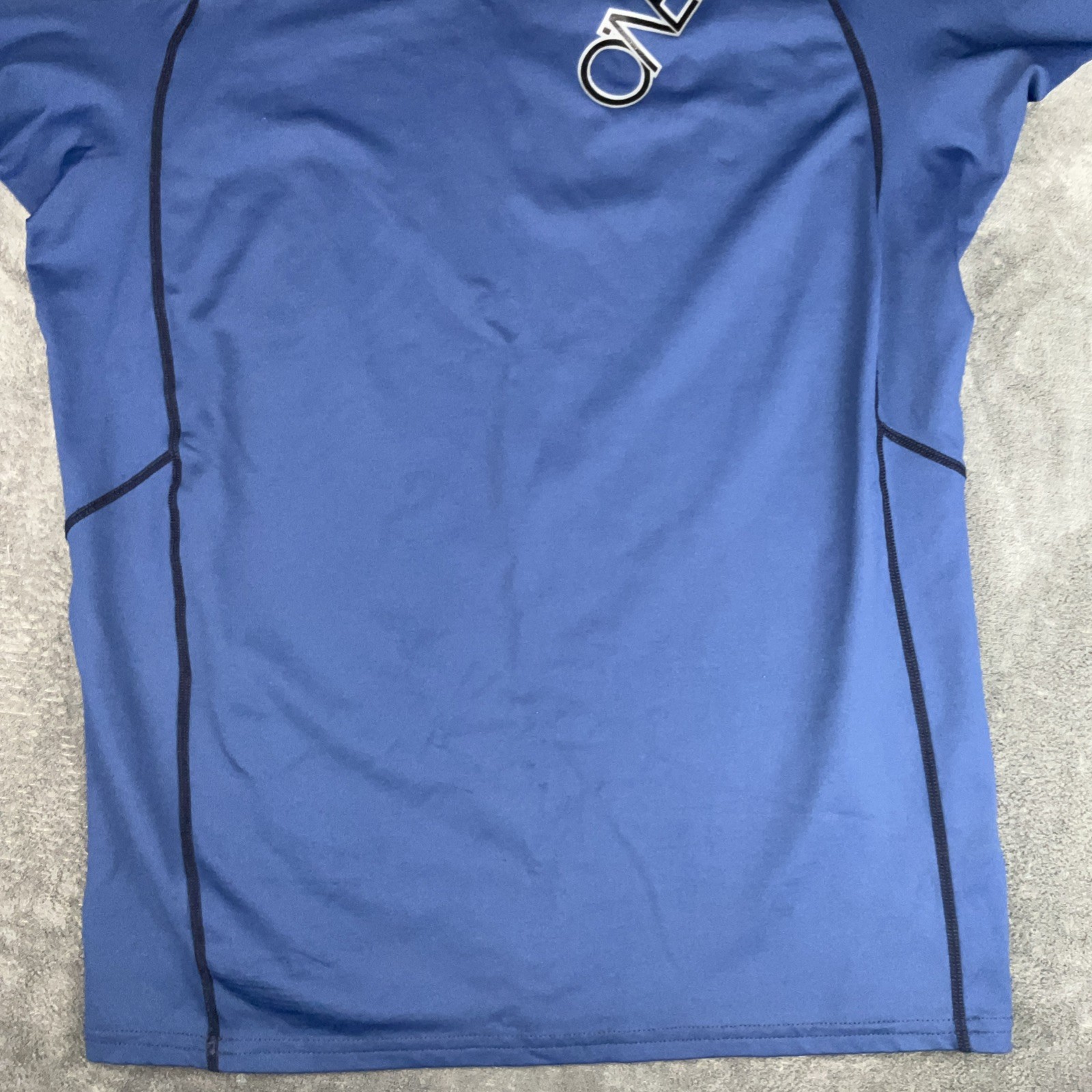O’Neill Rash Guard Shirt Mens 3XL Blue Gray Performance Fit Short Sleeve Swim