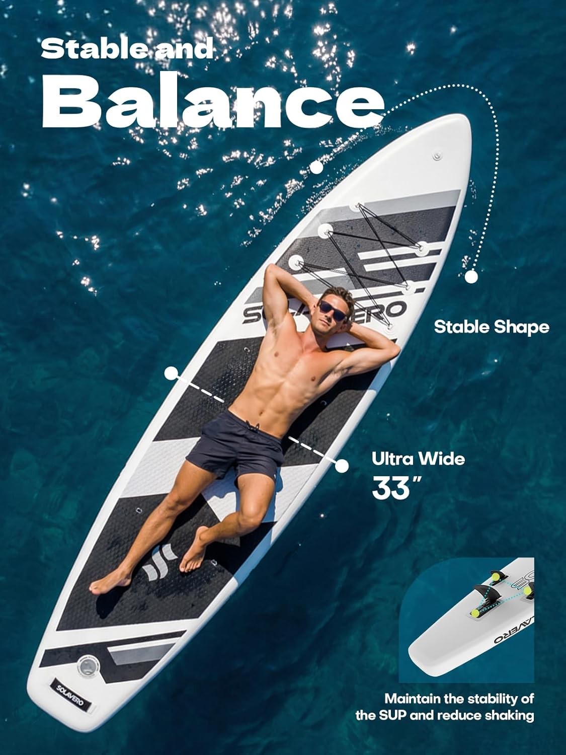 11′ Inflatable Stand Up Paddle Board with SUP Accessories, Blow UP Paddle Board