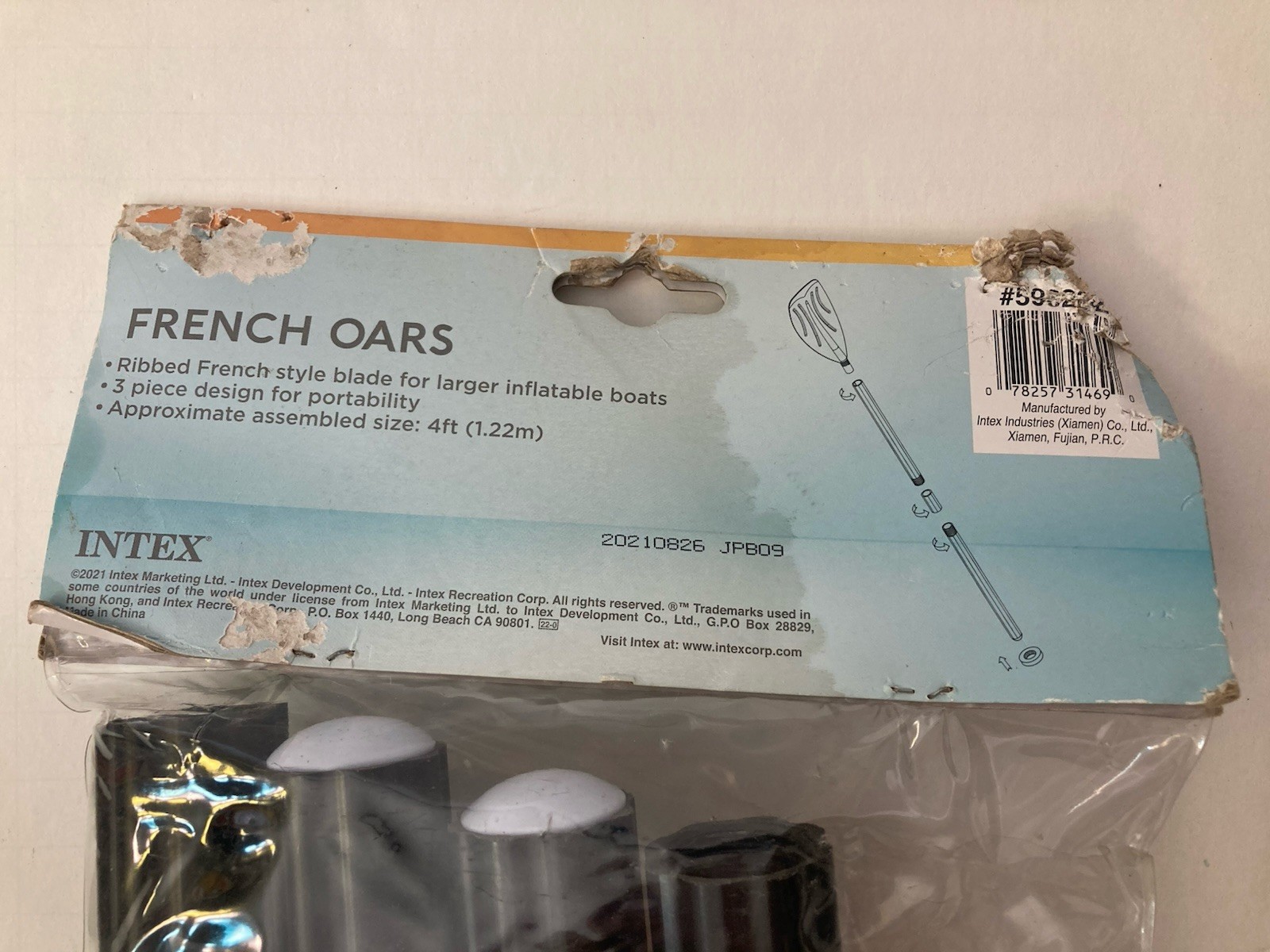 Intex Ribbed French Style Oars- One Pair 4ft (1.22m)-3-Piece design – Brand New