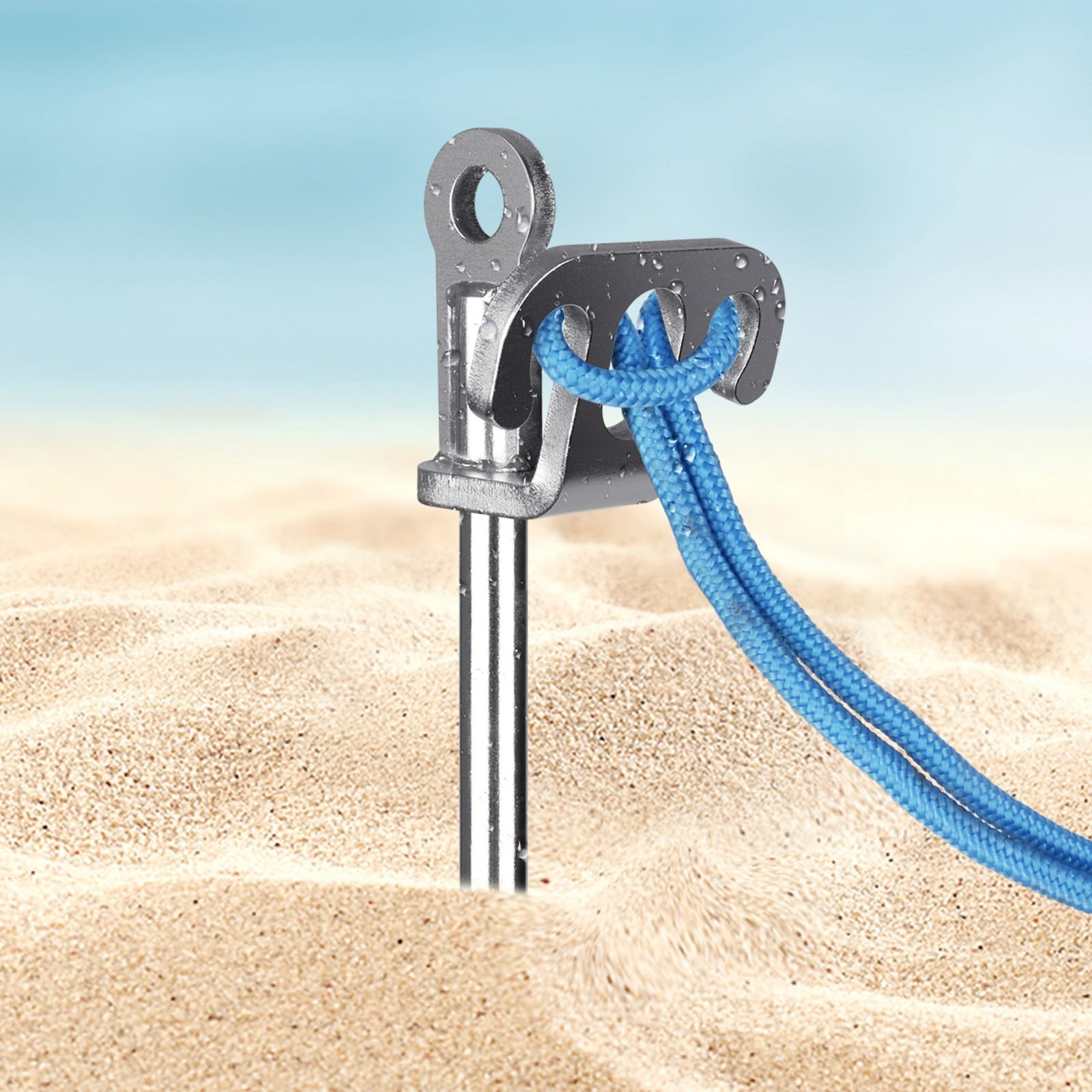 Dolibest 304 Stainless Steel Boat Sand Anchor, 17″ Fully Welded Screw-in Sand An