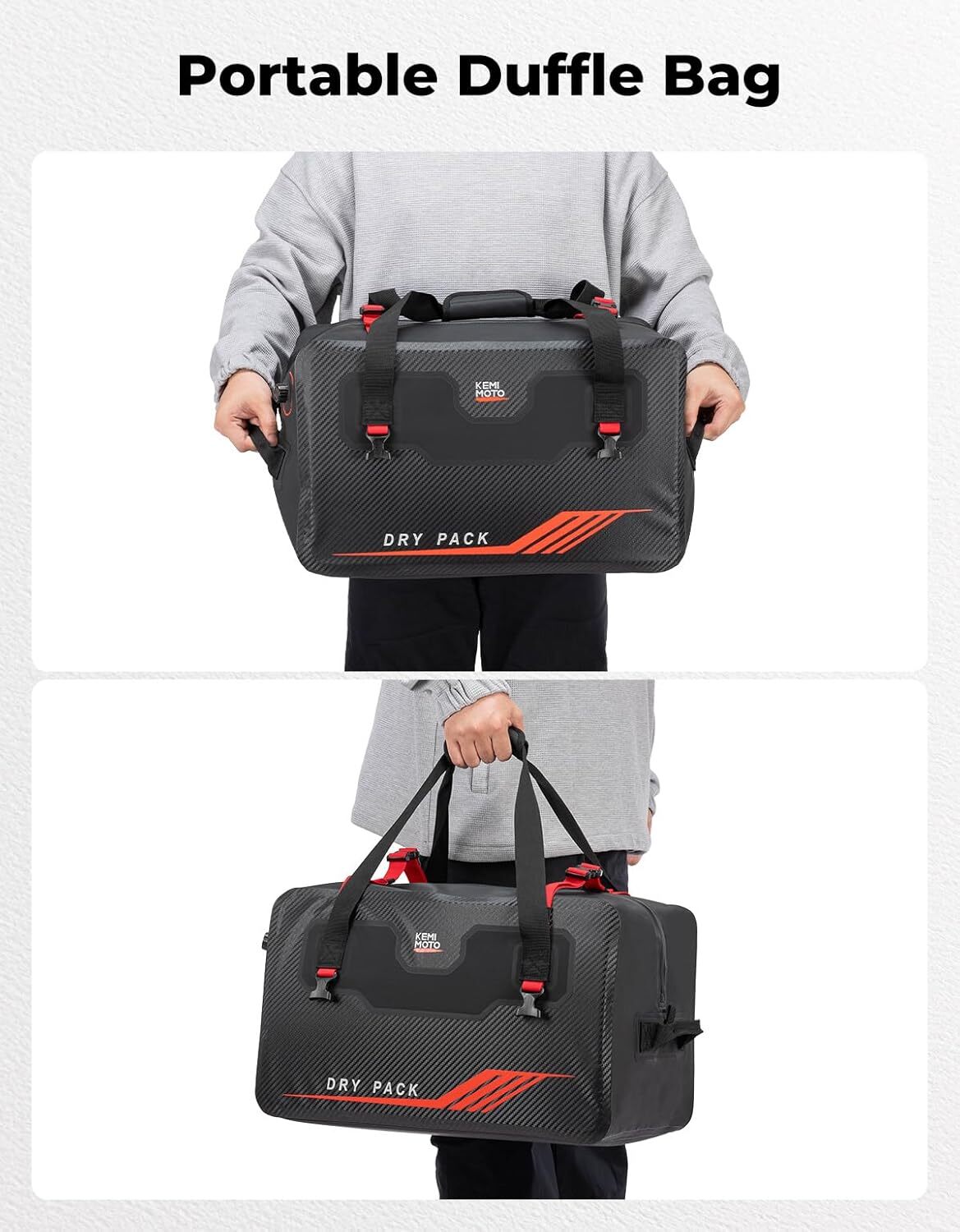 KEMIMOTO Waterproof Duffle Bag 45L Heavy Duty Marine Dry Bag Jet Ski Tail Bag