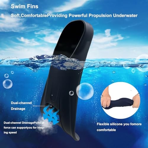 Swim Fins Adult Swim Training Fins for XS (US Male 3.5-5 US Female 4.5-6) Navy