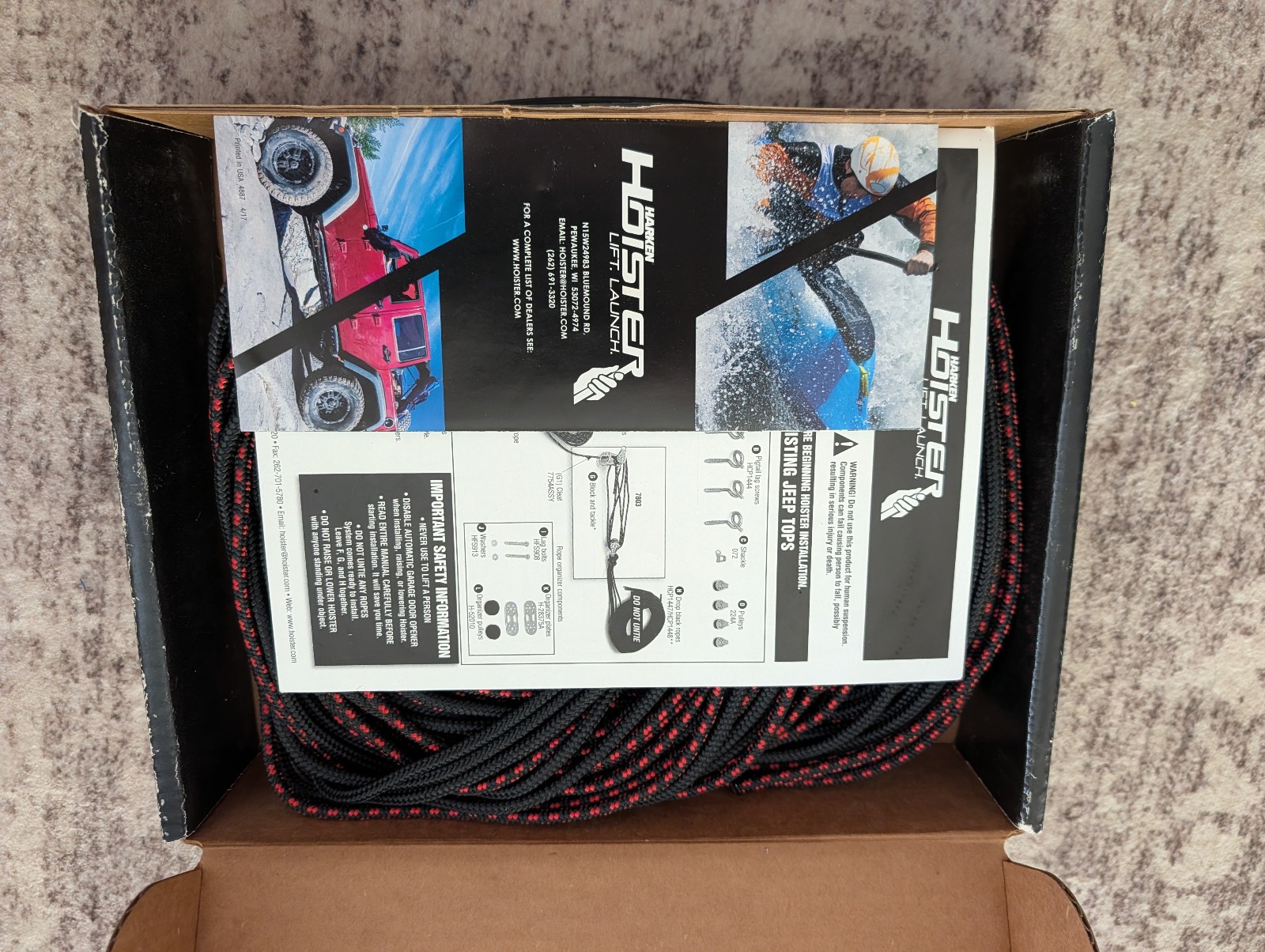 Harken Hardtop Hoist Lift System Overhead Garage Storage for Jeep Wrangler 7803