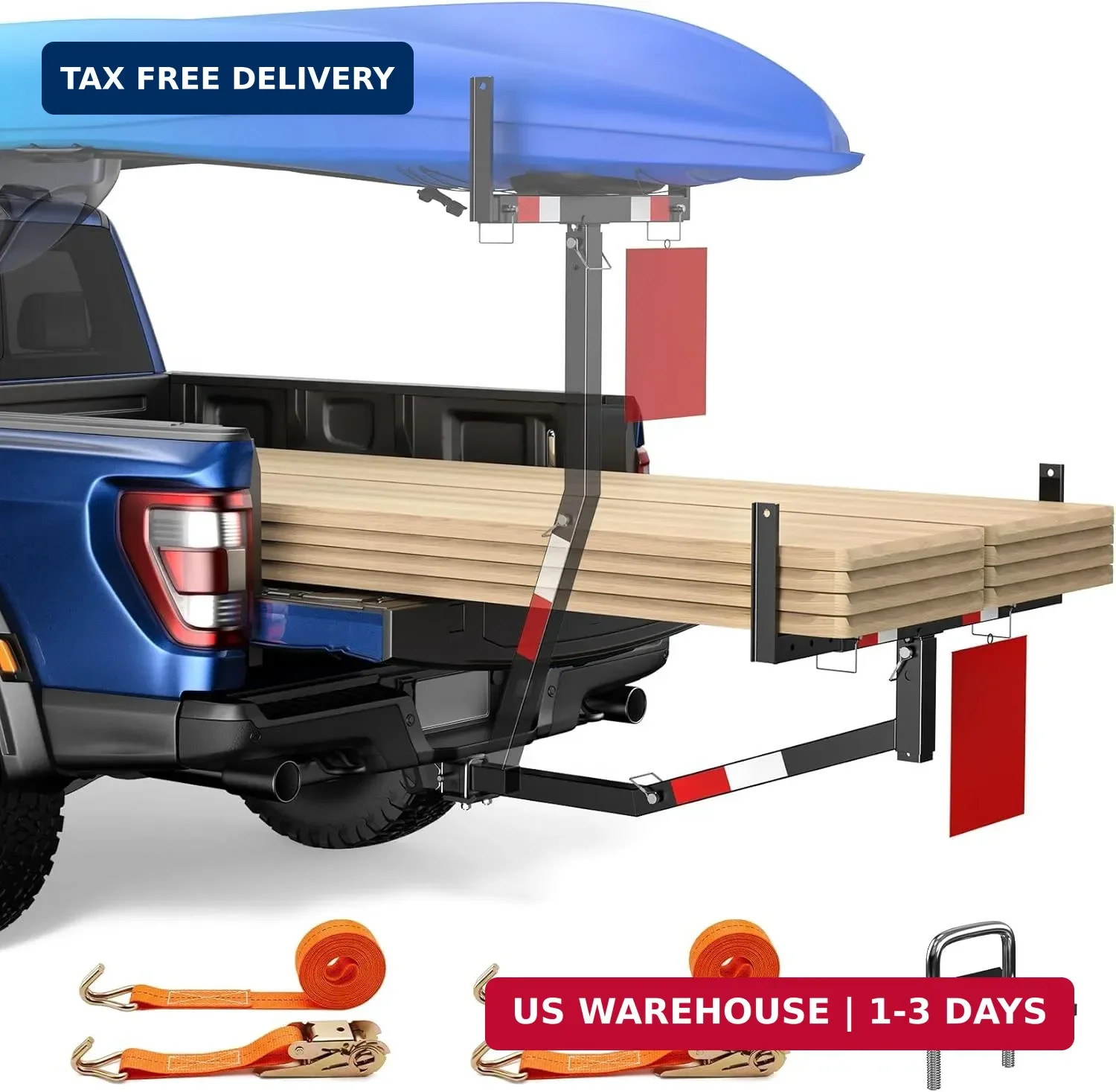 JY PERFORMANCE Truck Bed Extender Hitch Mount, Pickup Truck Bed Extender for Kay