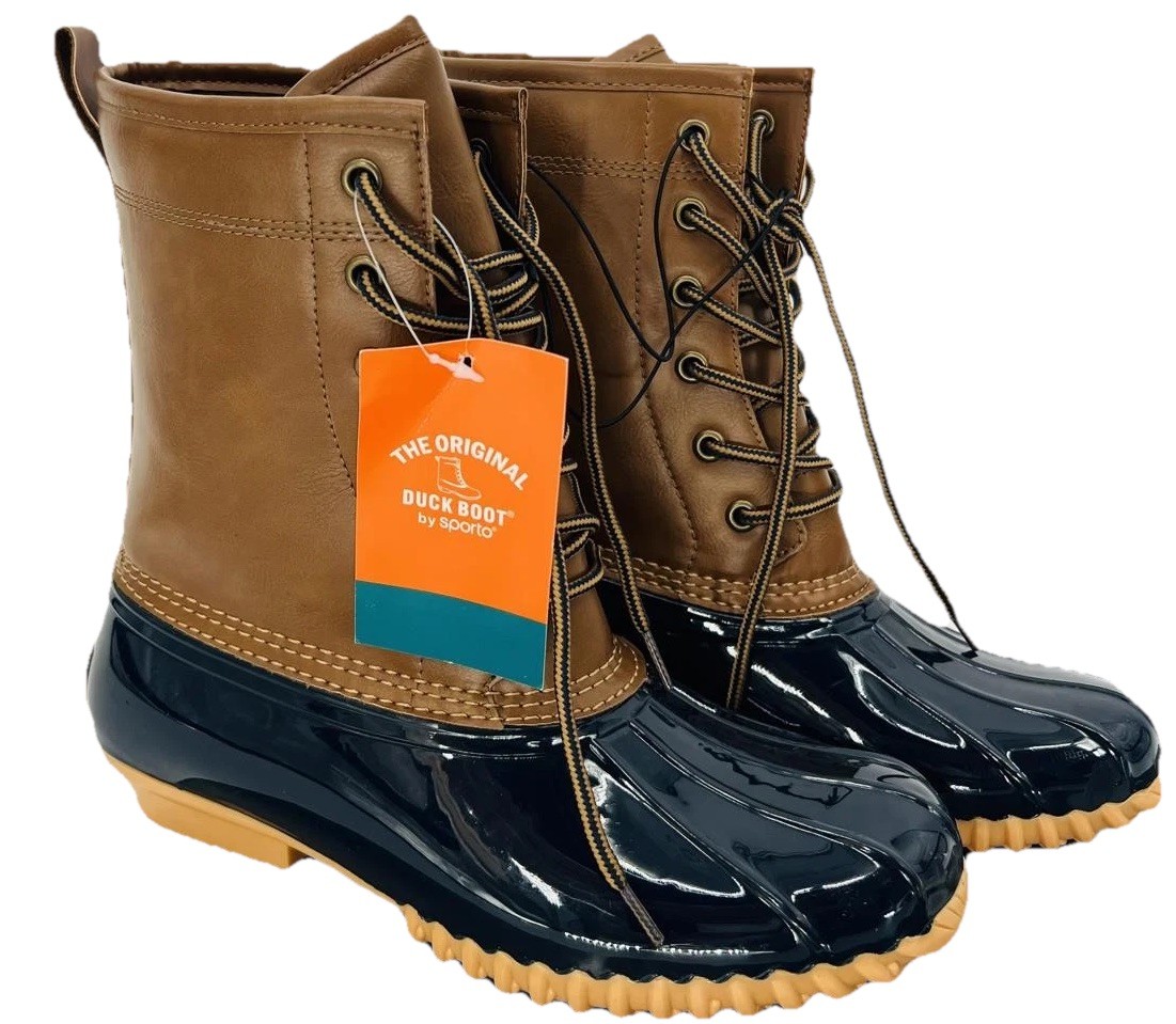 Waterproof Duck Boot Leather Upper Winter Boot Size 7.5M Sporto