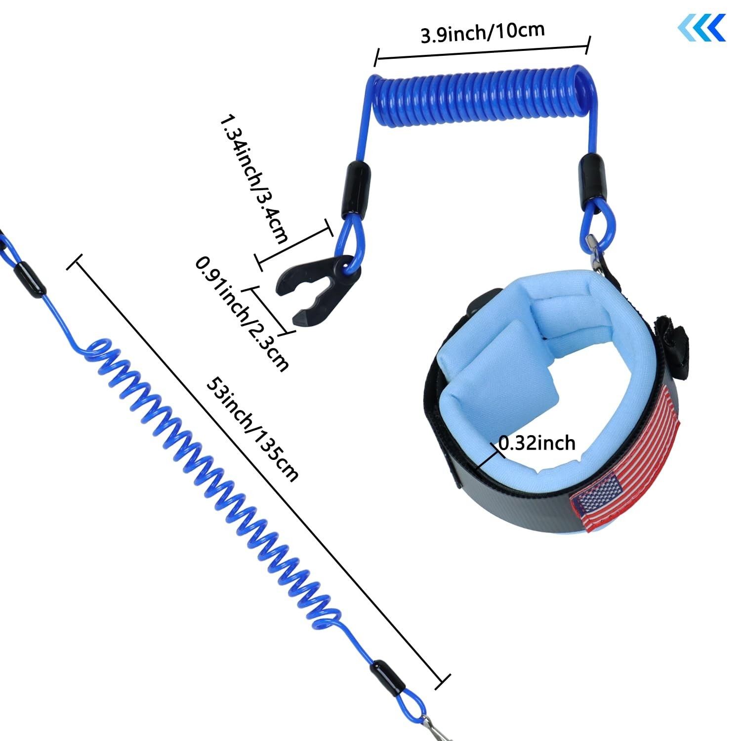 Boat Kill Switch Lanyard Jet Ski Wrist Strap Fit for Yamaha Jet Blue