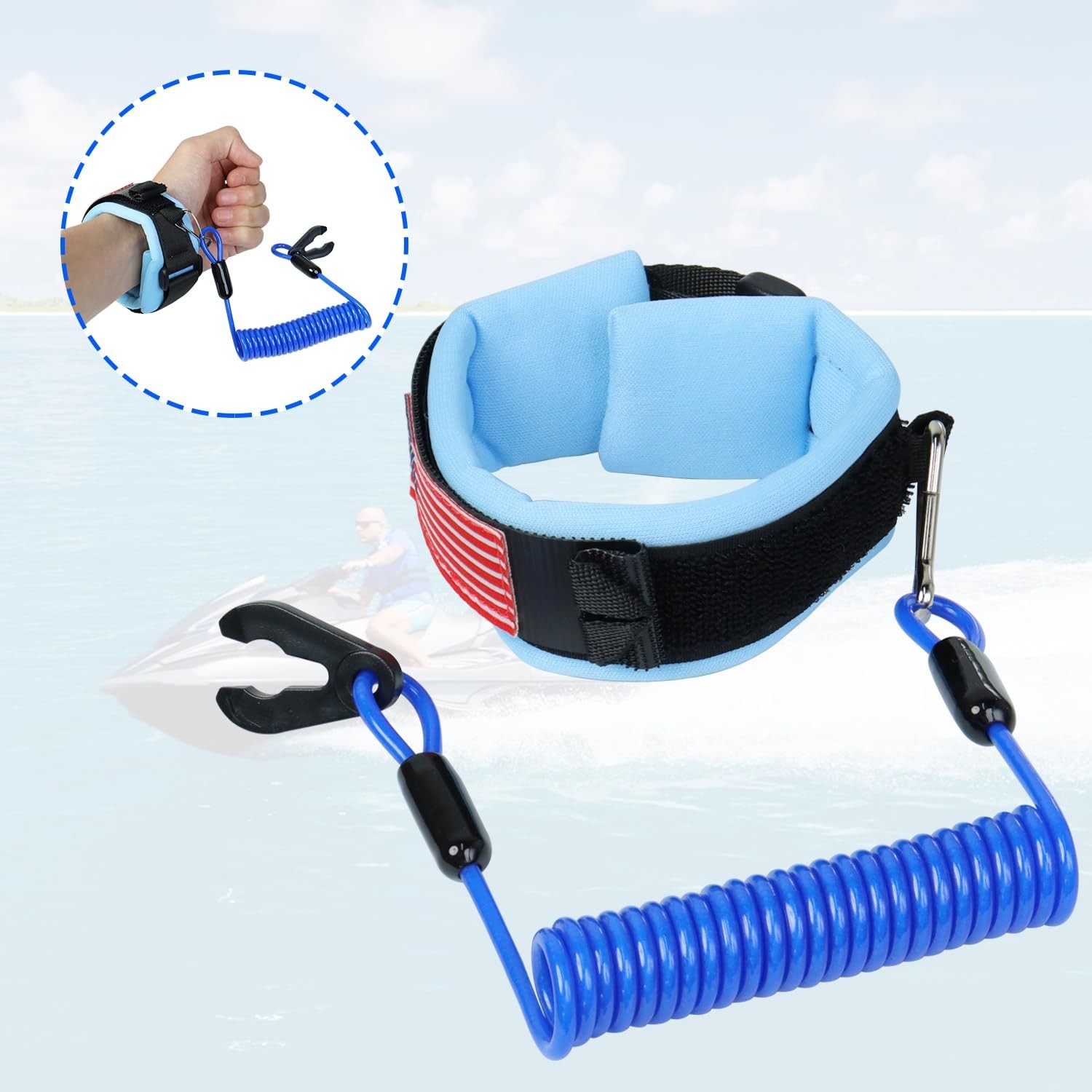 Boat Kill Switch Lanyard Jet Ski Wrist Strap Fit for Yamaha Jet Blue