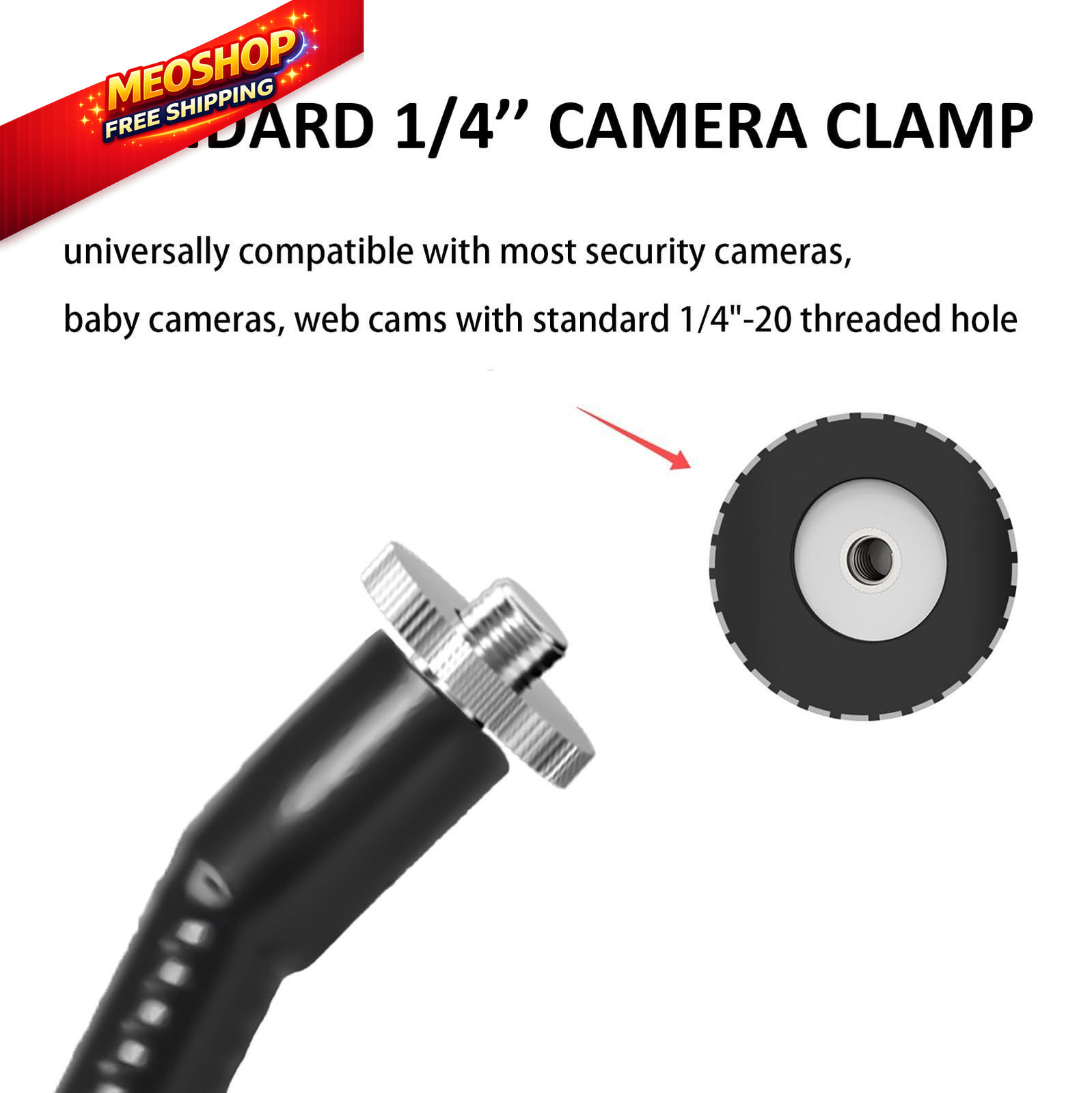 OkeMeeo Clamp Mount for Arlo Pro 5S/Pro 4/Pro 3/Pro 1Pack, Black