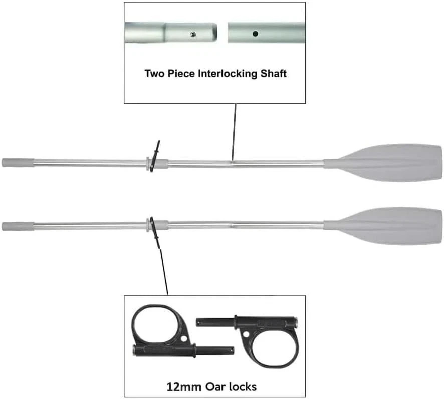 Heavy Duty Pair of Oars 78″ Long with Oar Locks, Split Shaft.
