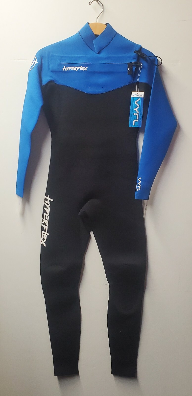 HYPERFLEX Men’s 3/2 VYRL CZ Wetsuit – Black/Blue – Size Medium – NWT