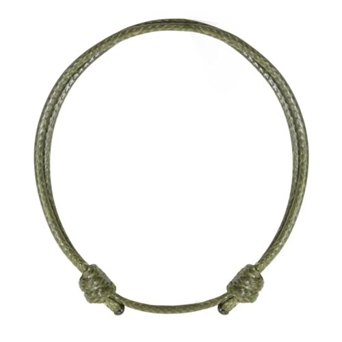 Adjustable Wax Nylon Cord Bracelet for Men Women Adult – One Size Army Green
