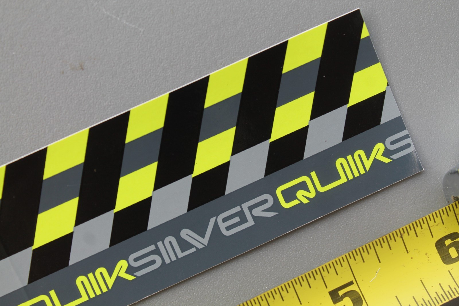 Quiksilver Surfboards Neon Yellow Grey Black Punk OG QS1 Vintage Surfing STICKER