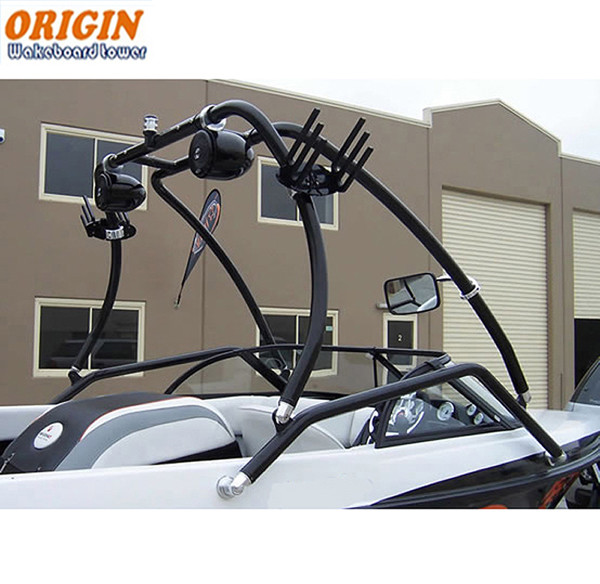 Origin Catapult Boat Wakeboard Tower Black + Pair Polk Marnie Wakeboard Speakers